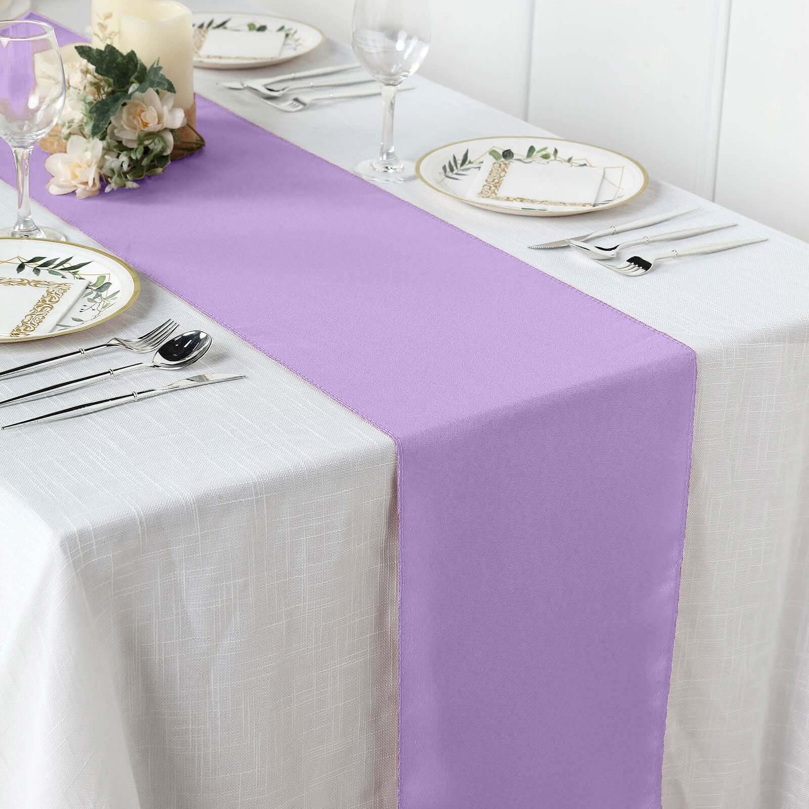 Polyester 12"x108" Table Runner Lavender - Durable & Wrinkle-Resistant Table Decor