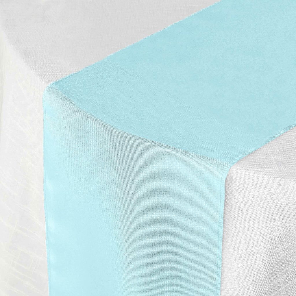 Polyester 12"x108" Table Runner Light Blue - Durable & Wrinkle-Resistant Table Decor