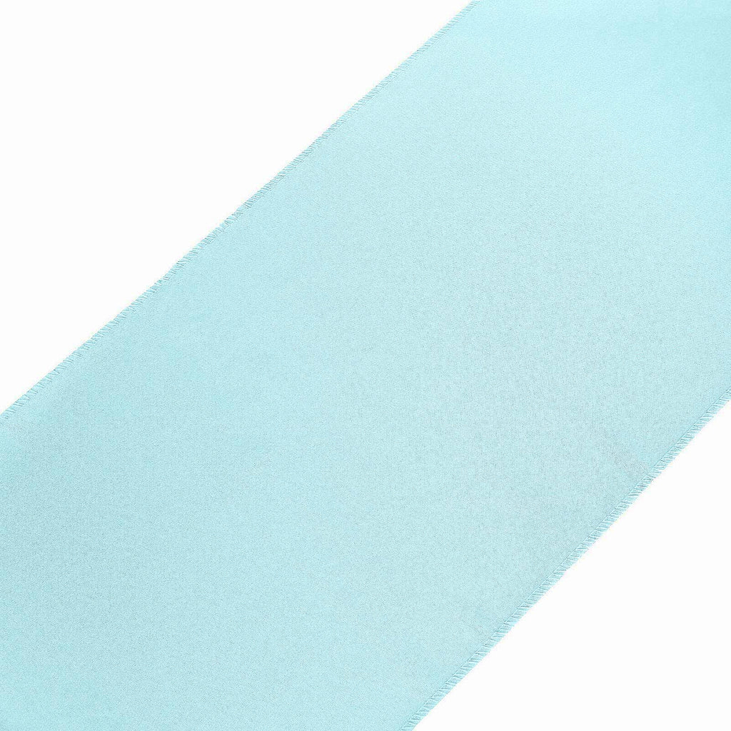 Polyester 12"x108" Table Runner Light Blue - Durable & Wrinkle-Resistant Table Decor