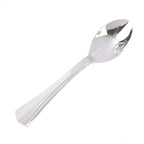 36-Pack Plastic Tea Coffee Spoons Light Silver Heavy Duty with Fluted Handles - Durable Disposable Cutlery 5"