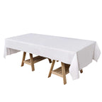 Linen-Like Paper 50"x108" Rectangle Tablecloth White - Disposable Airlaid Table Cover for Easy Cleanup