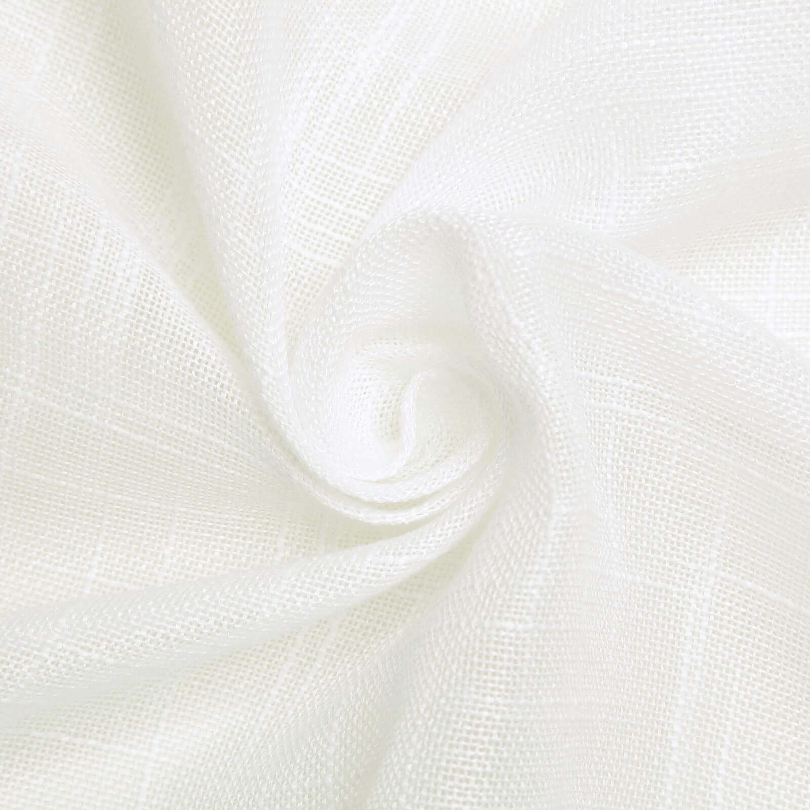Faux Linen 120" Round Tablecloth White - Modern Slubby Texture with Wrinkle-Resistant Appeal Seamless Table Cover