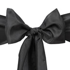5 Pack Polyester Chair Sashes Black - Subtle Elegance for Special Occasions 6"x108"