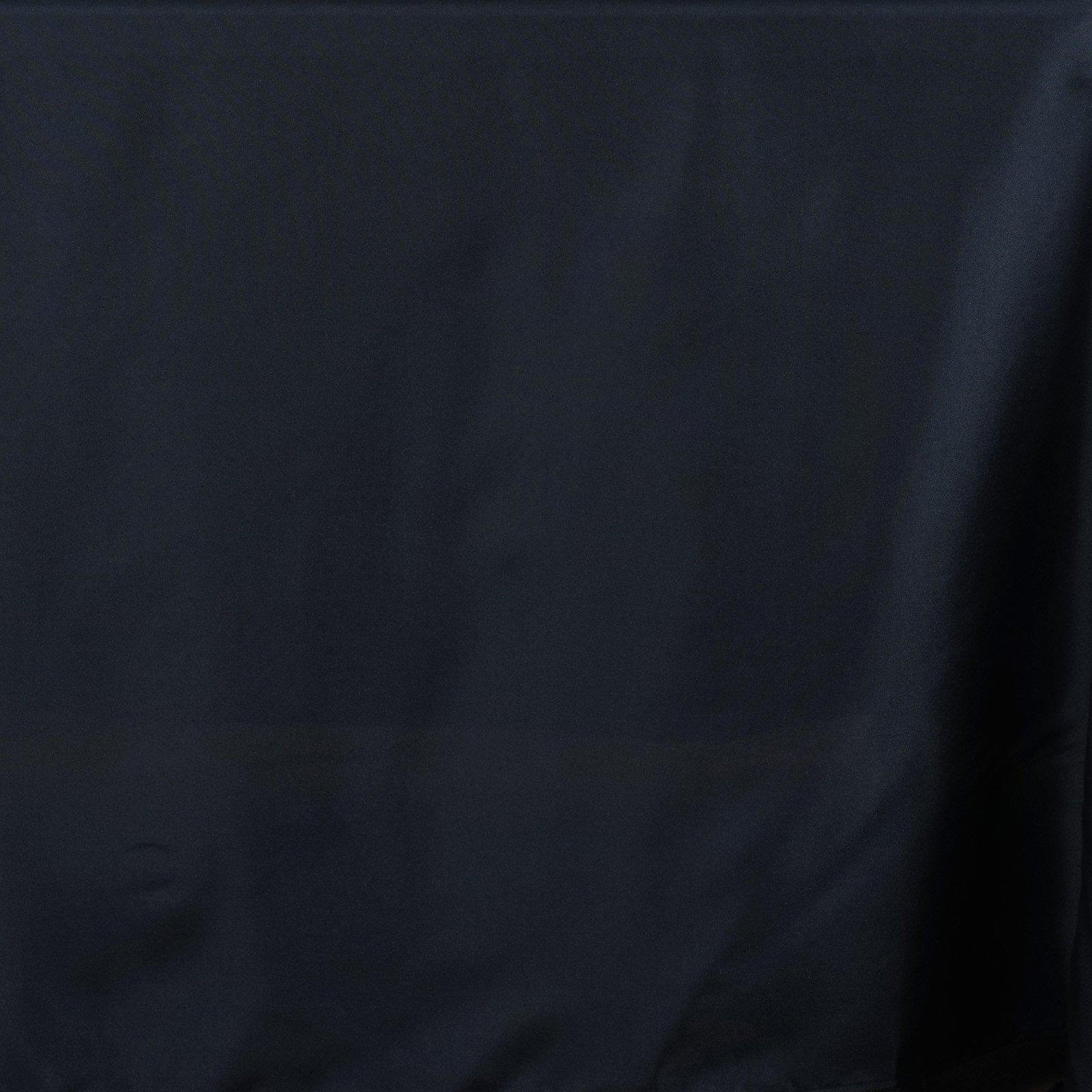 Polyester 90"x156" Rectangle Tablecloth Black - Rounded Corners and Seamless Table Cover