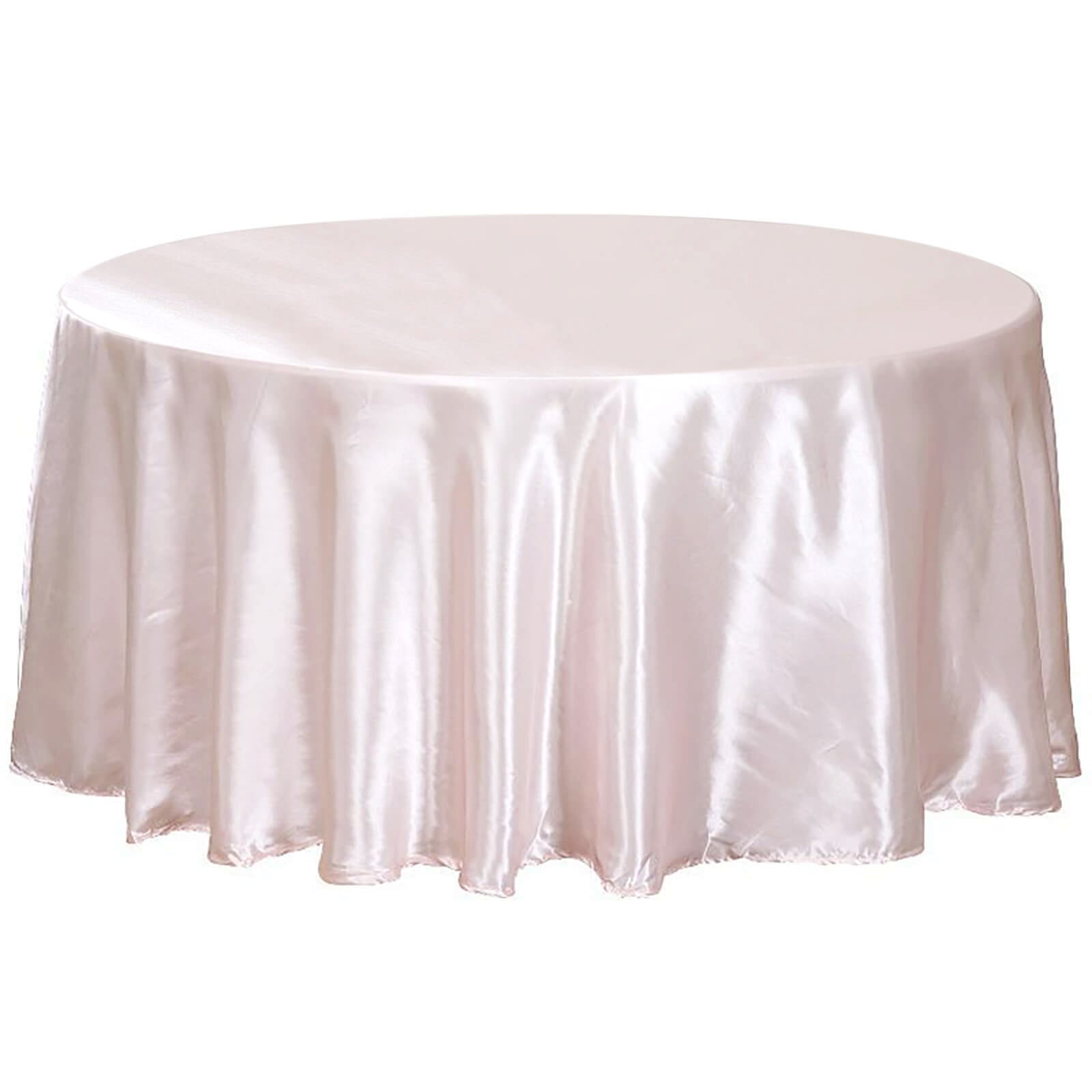Satin 120" Round Tablecloth Blush - Stylish Seamless Table Cover
