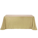 Sequin 90"x156" Rectangle Tablecloth Champagne - Seamless Twinkling Table Cover