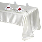 Satin Rectangular 60"x126" Tablecloth Ivory - Smooth and Lustrous Table Cover