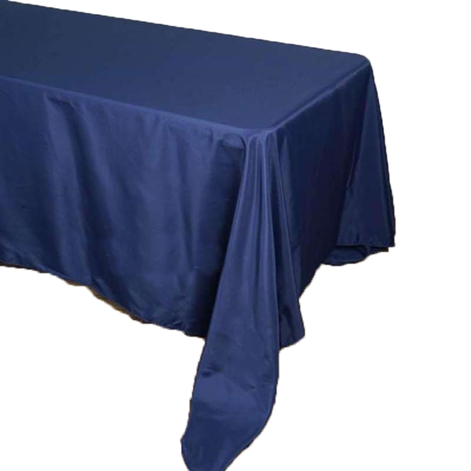 Polyester 90"x156" Rectangle Tablecloth Navy Blue - Seamless Wrinkle-Resistant Table Cover