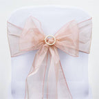 5 Pack Organza Chair Sashes Dusty Rose - Reusable Sheer Chair Bows 6"x108"