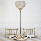 Acrylic Votive Candle Holder Crystal Goblet Design Gold - Table Centerpiece for Weddings 37"
