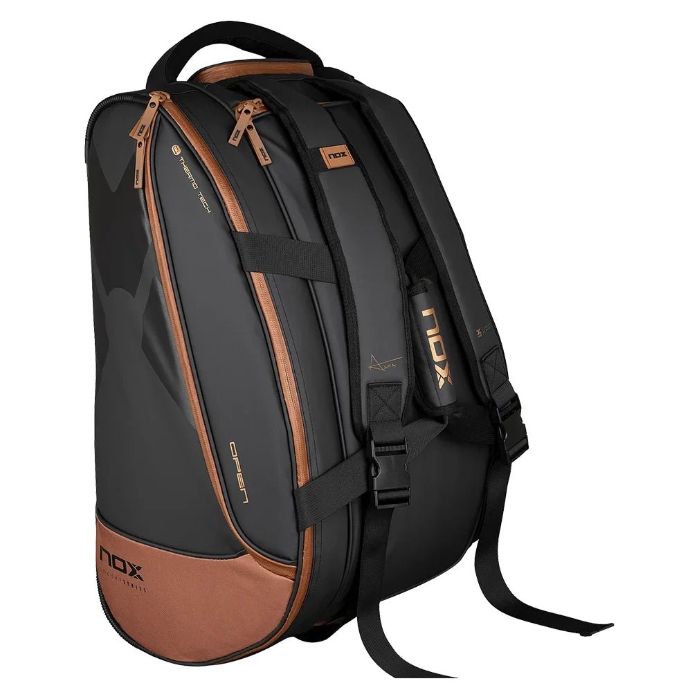 Luxury Open Series Padel Bag Black and Brown - Bell Racket Store