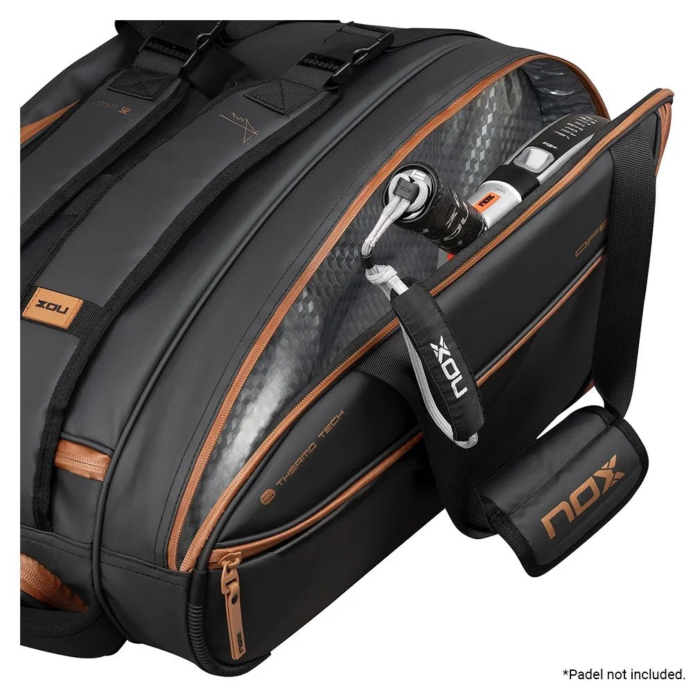 Luxury Open Series Padel Bag Black and Brown - Bell Racket Store