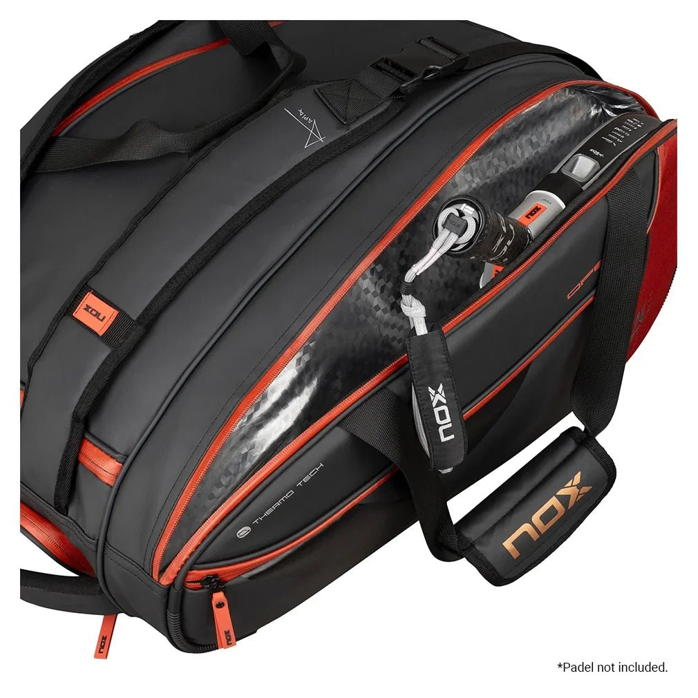 Luxury Open Series Padel Bag Black and Red - Bell Racket Store