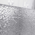 Sequin 90"x132" Rectangle Tablecloth Silver - Seamless Sparkly Table Cover
