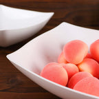 4-Pack Plastic Serving Bowls White Square - Lightweight Medium Disposable Dishes for Events 32oz