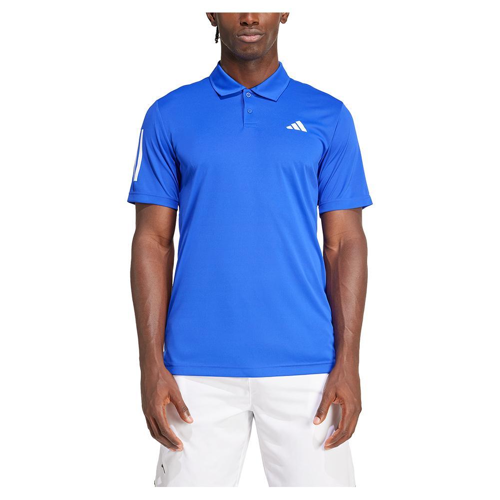 Mens 3 Stripe Tennis Polo Lucid Blue - Bell Racket Store