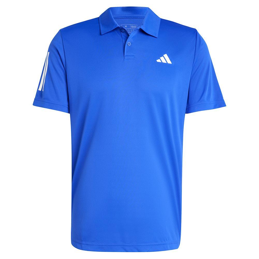 Mens 3 Stripe Tennis Polo Lucid Blue - Bell Racket Store