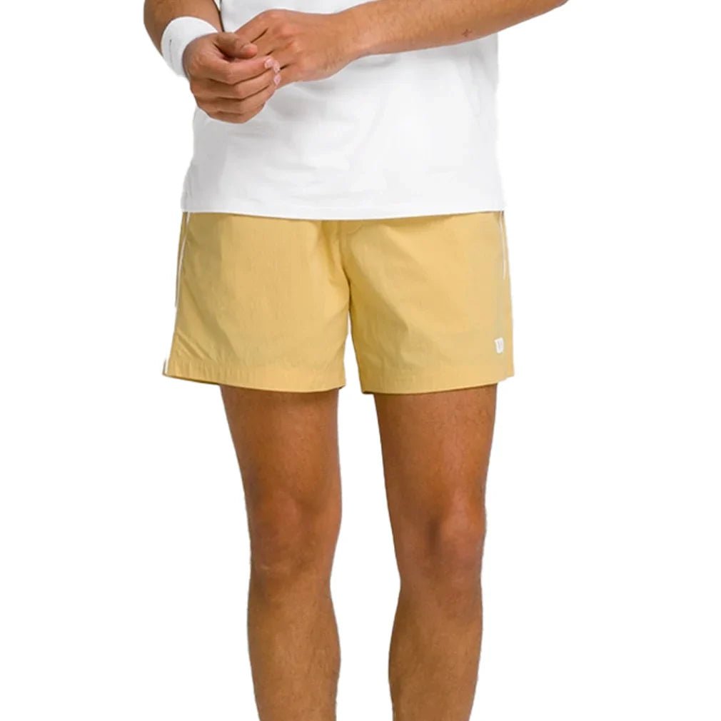 Men's 6 inch Unlined Volley Tennis Shorts Golden - Bell Racket Store
