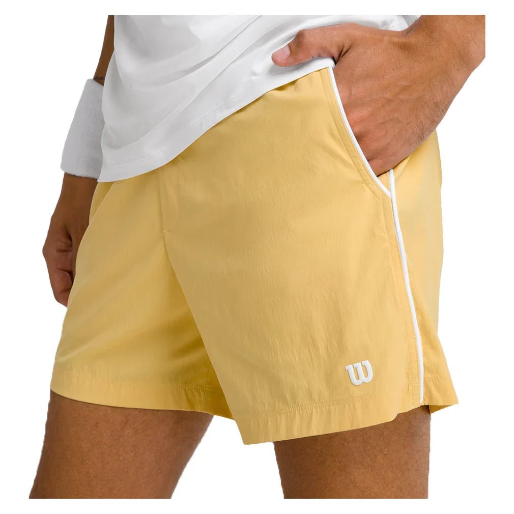 Men's 6 inch Unlined Volley Tennis Shorts Golden - Bell Racket Store