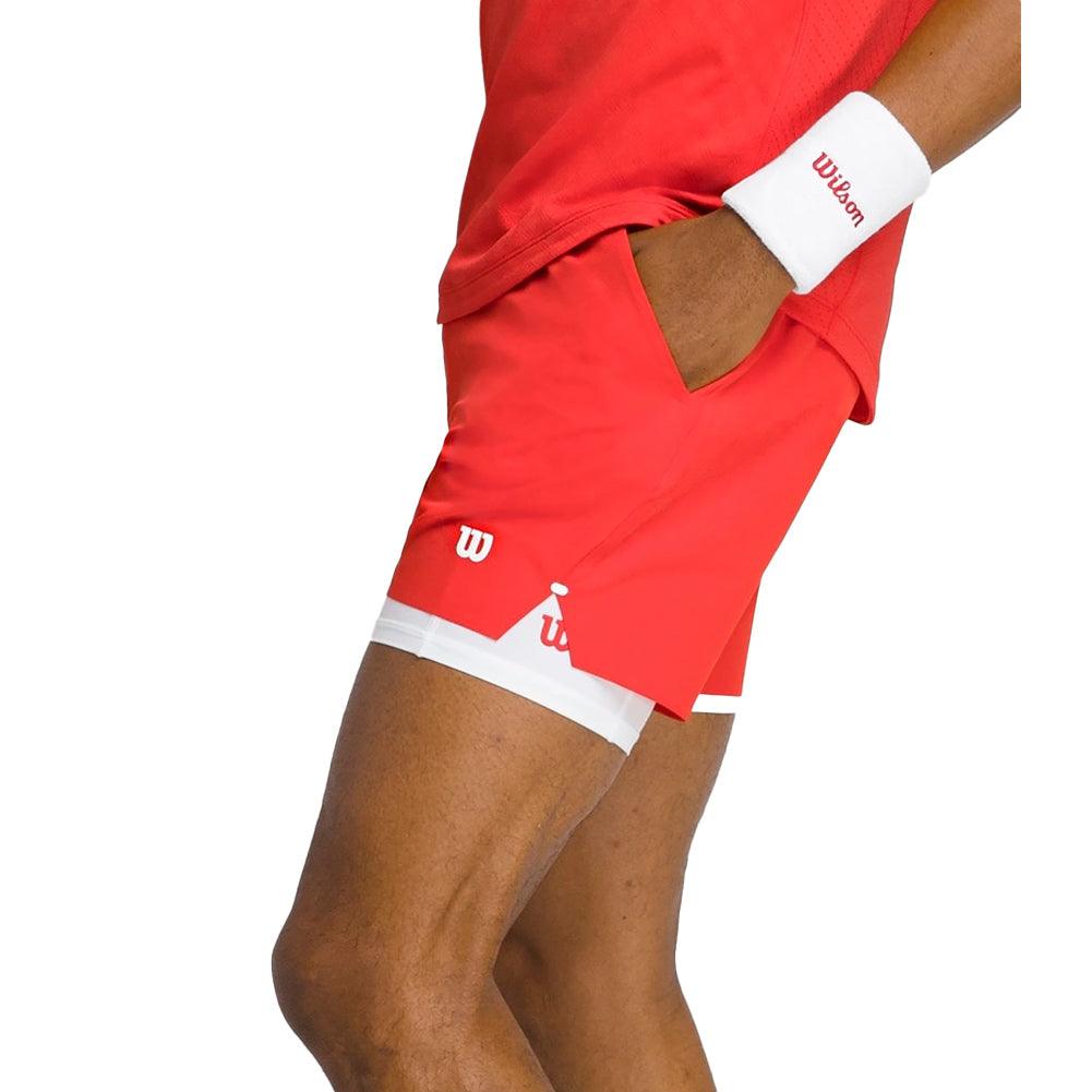 Men's 7 inch Unlined Tournament V2 Tennis Short Infrared - Bell Racket Store