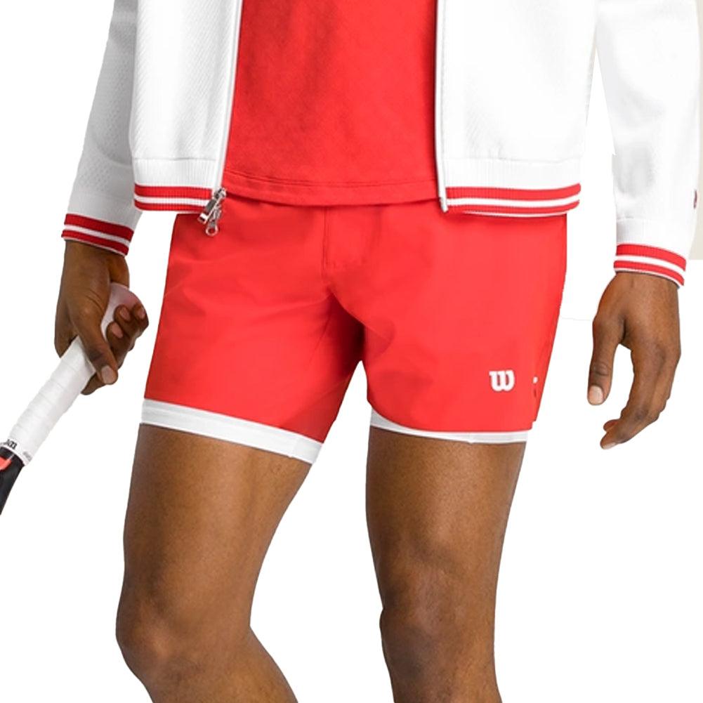 Men's 7 inch Unlined Tournament V2 Tennis Short Infrared - Bell Racket Store