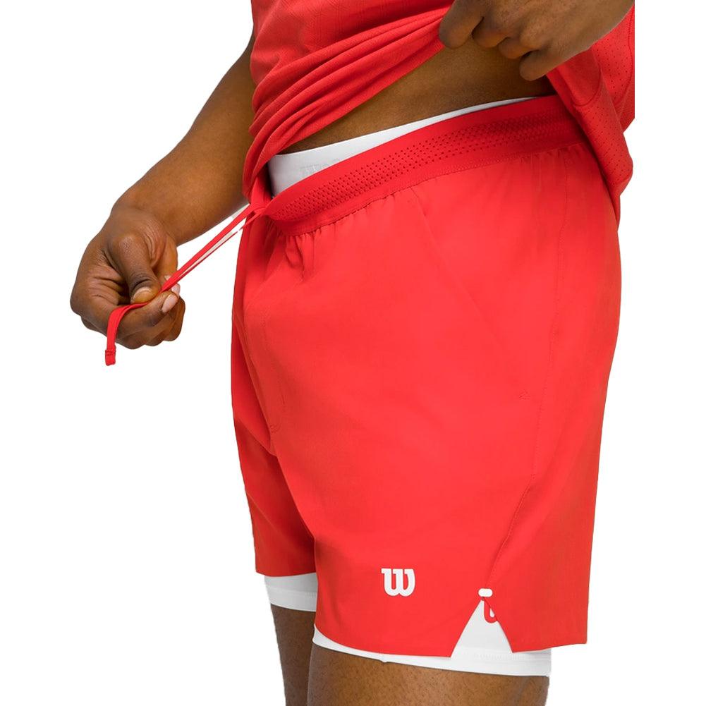 Men's 7 inch Unlined Tournament V2 Tennis Short Infrared - Bell Racket Store