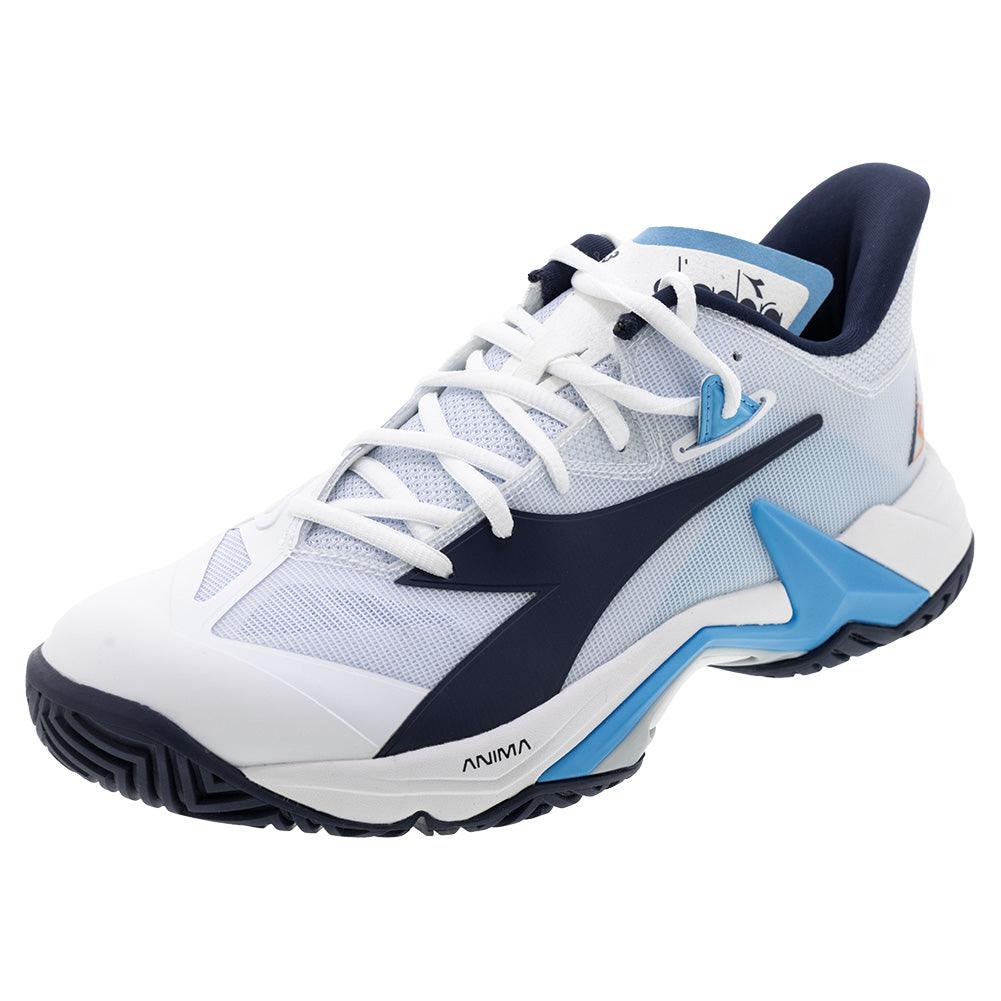Men's B.Icon 3 Tennis Shoes White and Blue Corsair - Bell Racket Store