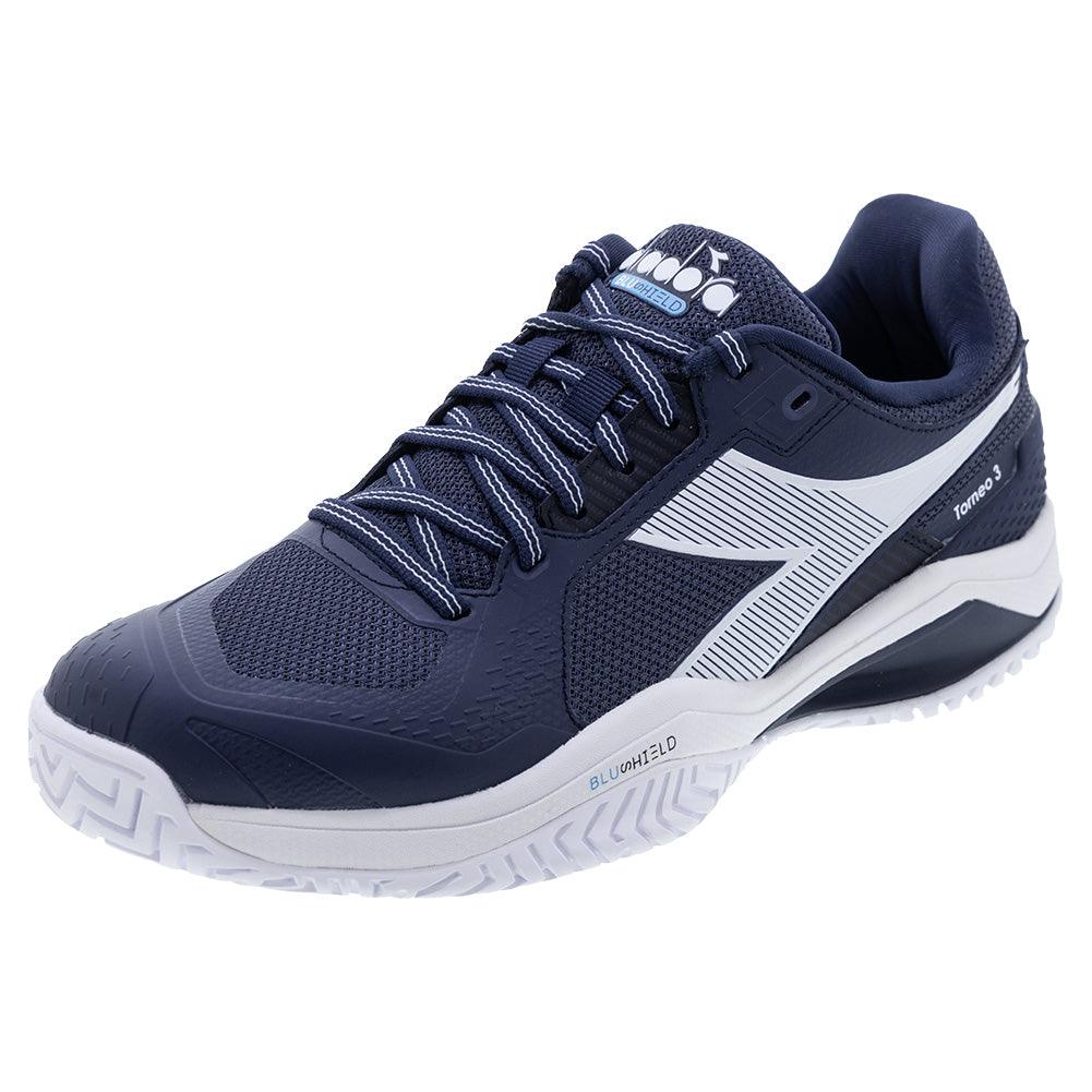 Men's Blushield Torneo 3 Tennis Shoes Blue Corsair and White - Bell Racket Store