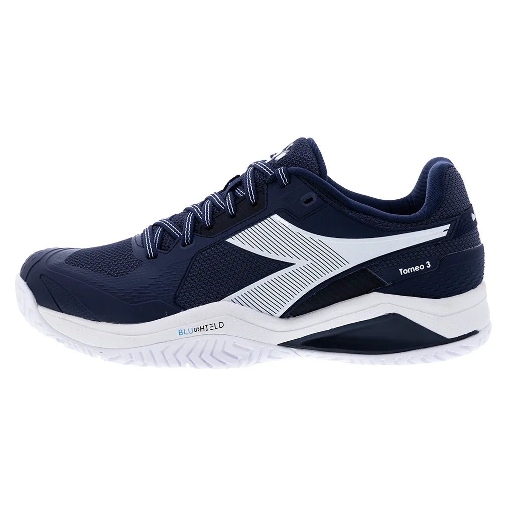 Men's Blushield Torneo 3 Tennis Shoes Blue Corsair and White - Bell Racket Store