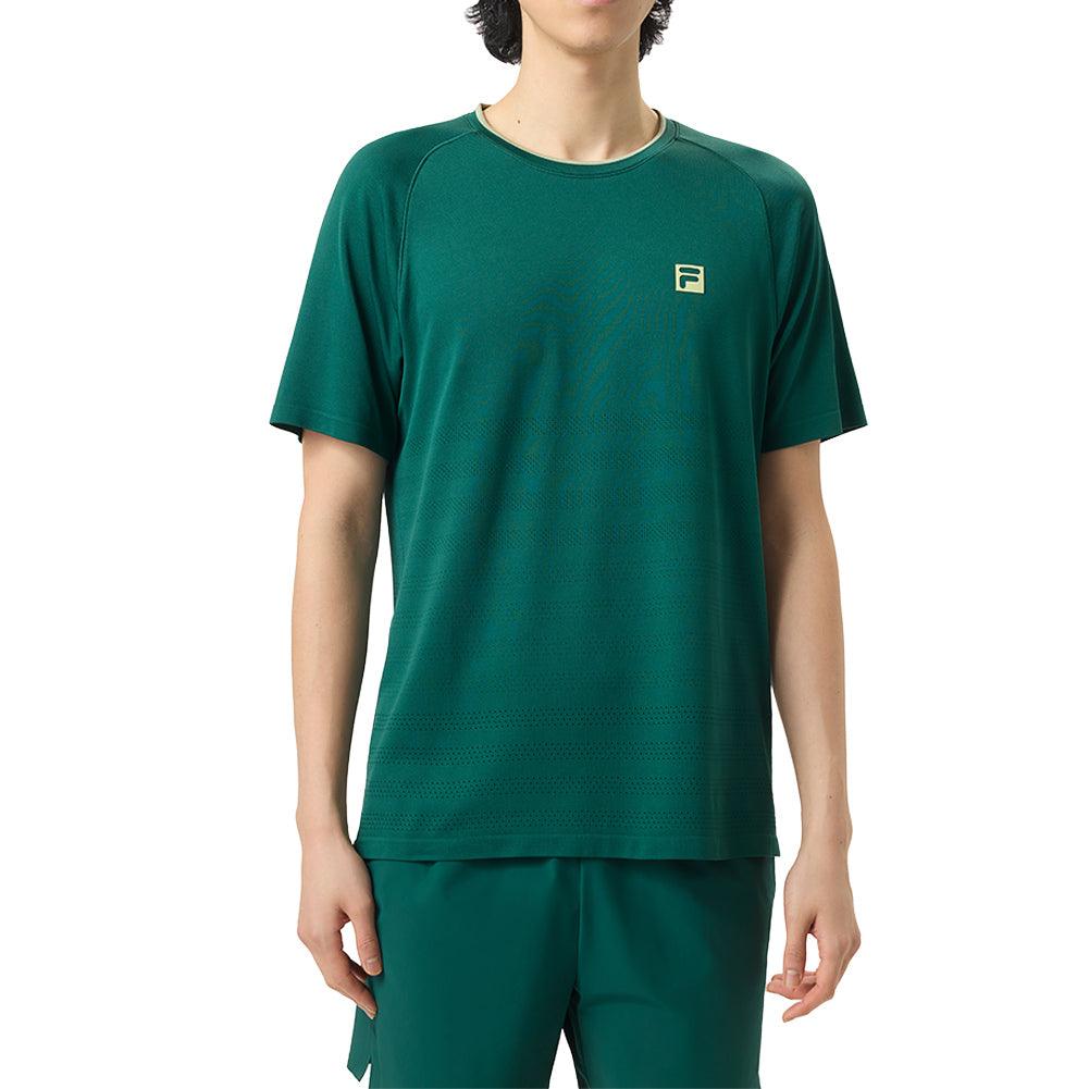 Men's Center Court Ace Seamless Tennis Crew Rainforest and Iceberg Green - Bell Racket Store