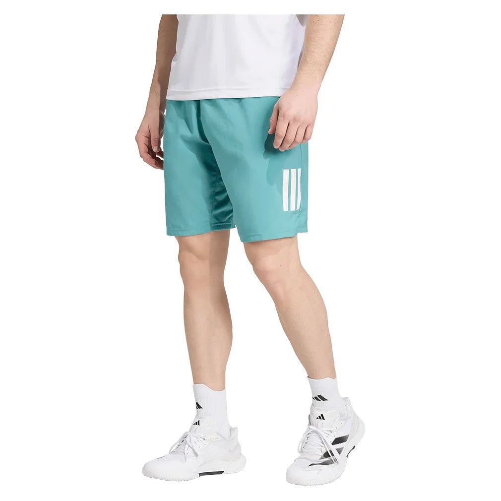 Men's Club 3 Stripes 9 Inch Tennis Short Powder Teal - Bell Racket Store