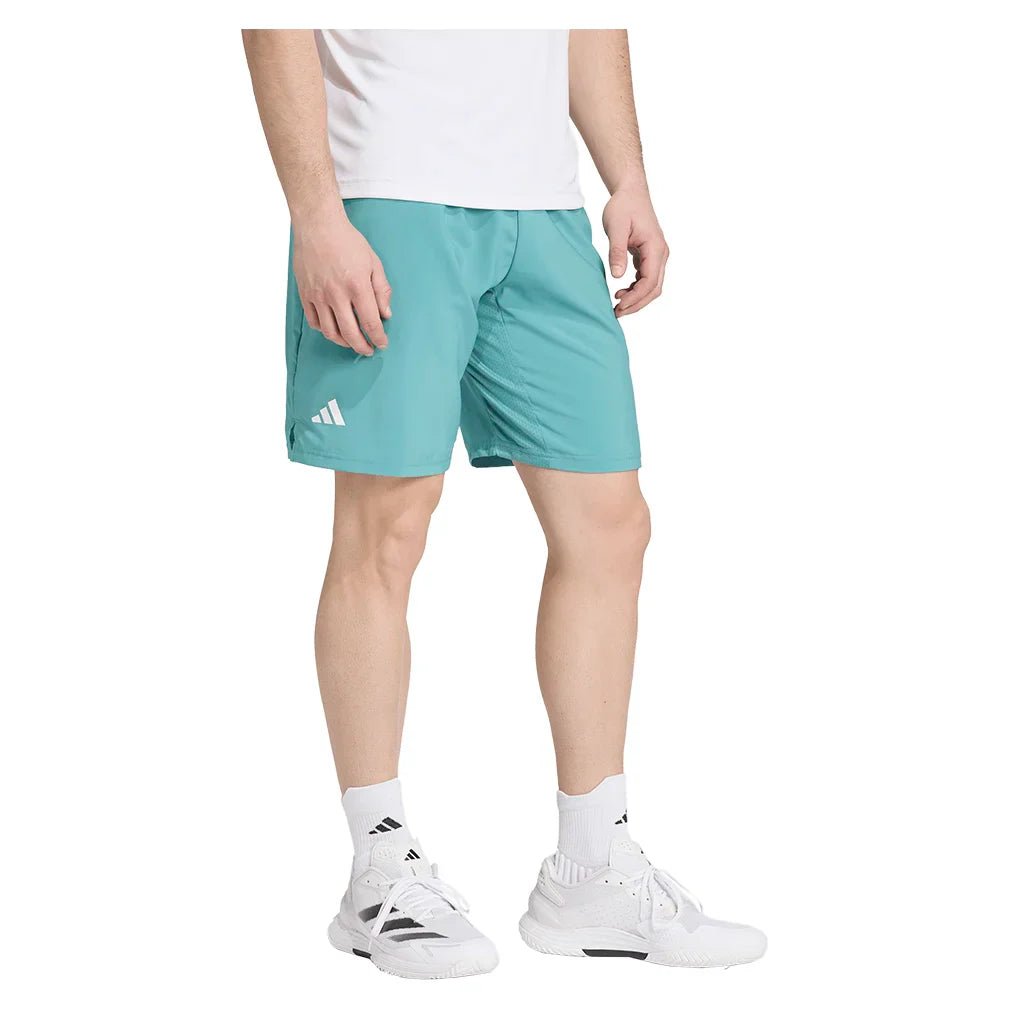 Men's Club 3 Stripes 9 Inch Tennis Short Powder Teal - Bell Racket Store
