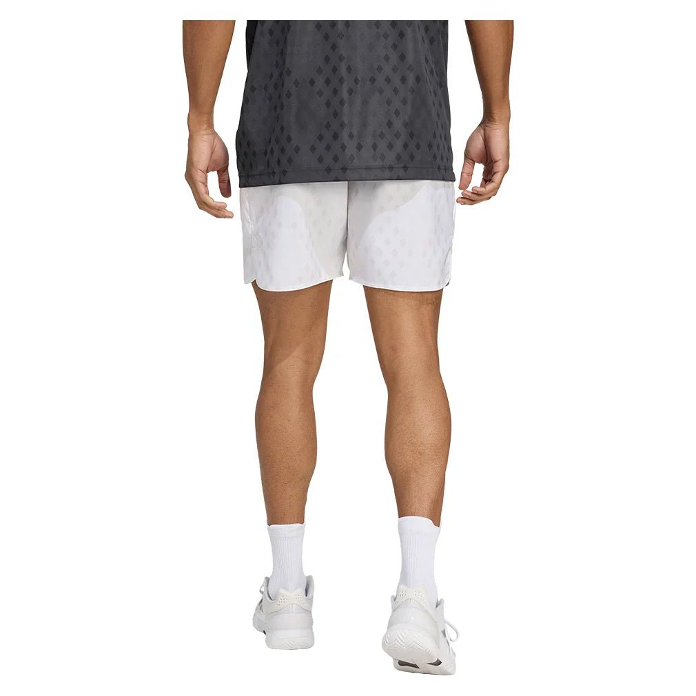 Men's Club Graphic 7 Inch Tennis Short White and Dash Grey - Bell Racket Store