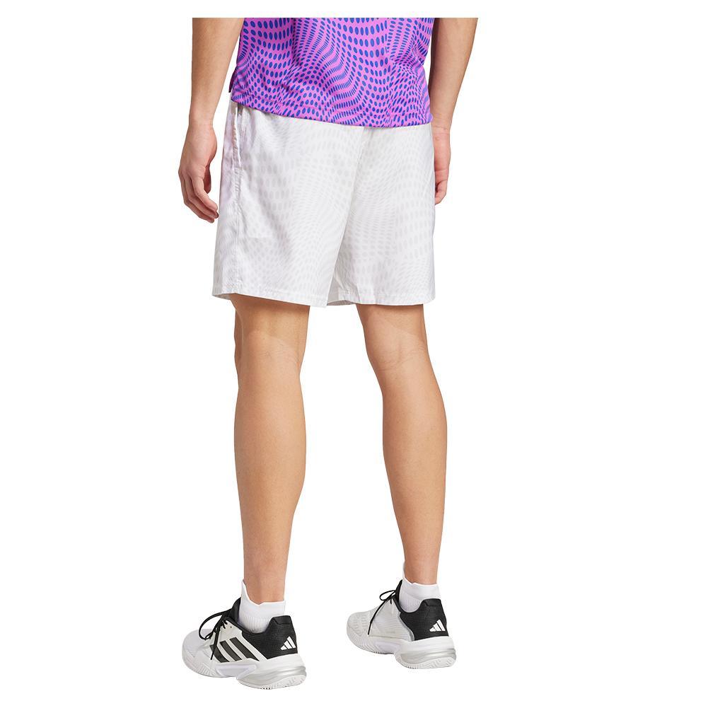 Mens Club Graphic 7 Inch Tennis Shorts White and Dash Grey - Bell Racket Store