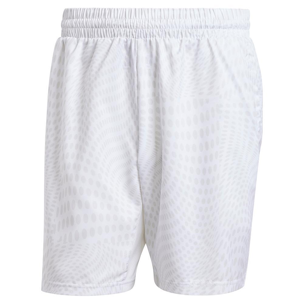 Mens Club Graphic 7 Inch Tennis Shorts White and Dash Grey - Bell Racket Store