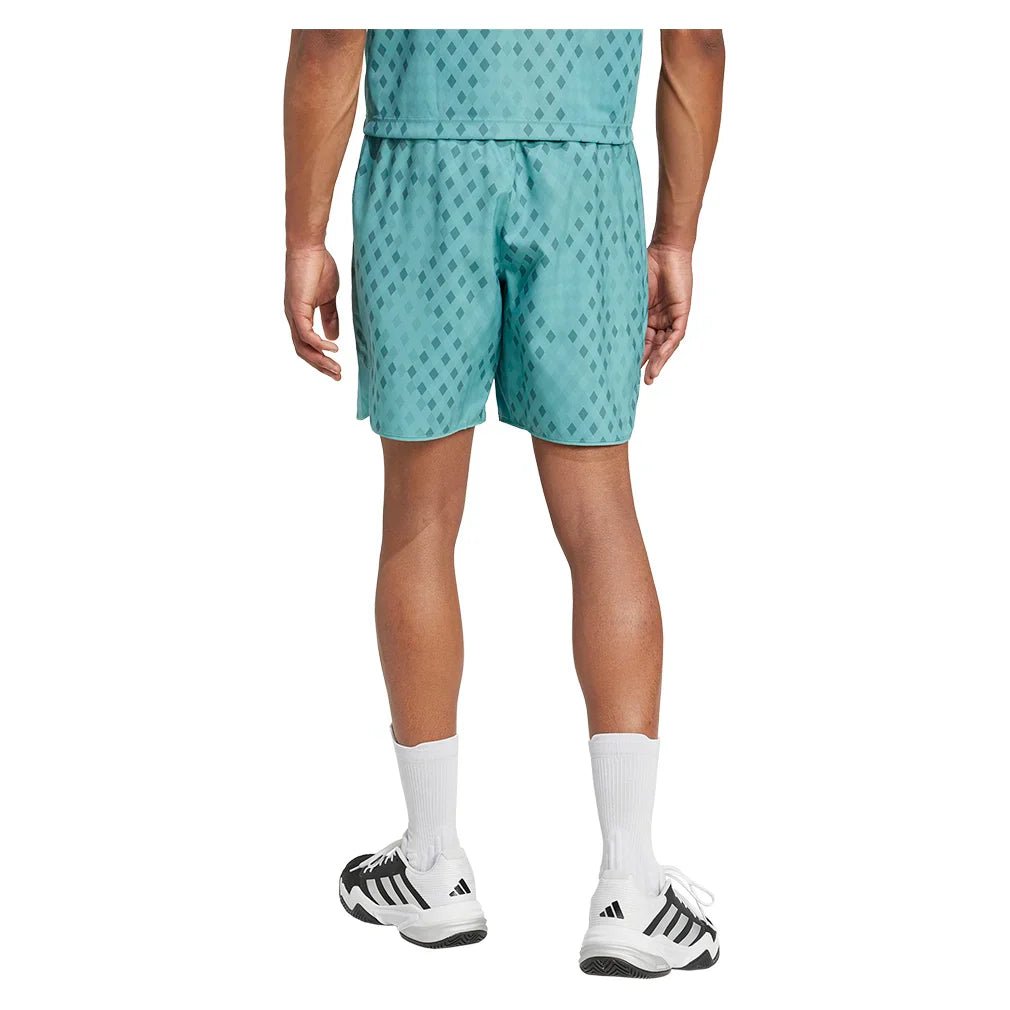 Men's Club Graphic 9 Inch Tennis Short Powder and Preloved Teal - Bell Racket Store