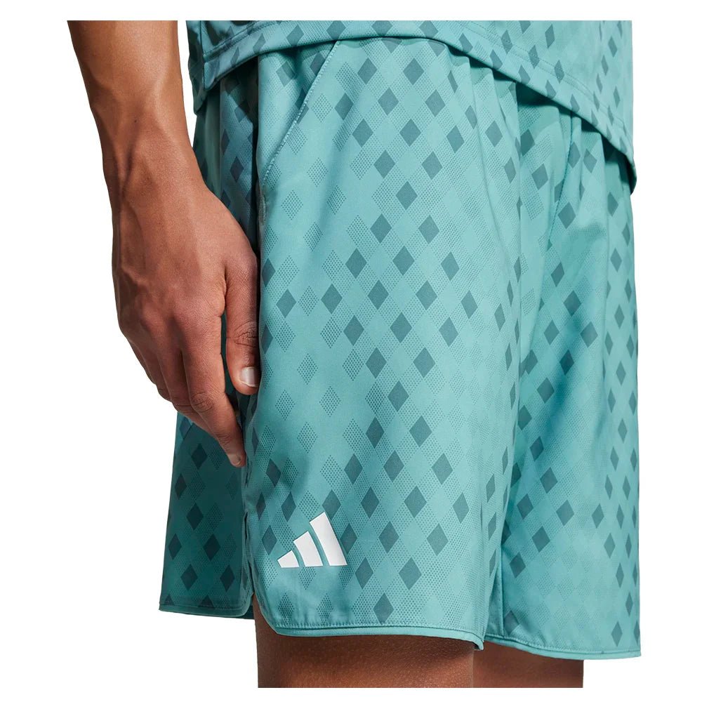 Men's Club Graphic 9 Inch Tennis Short Powder and Preloved Teal - Bell Racket Store