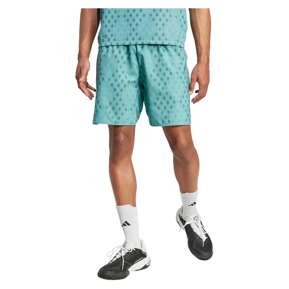 Men's Club Graphic 9 Inch Tennis Short Powder and Preloved Teal - Bell Racket Store