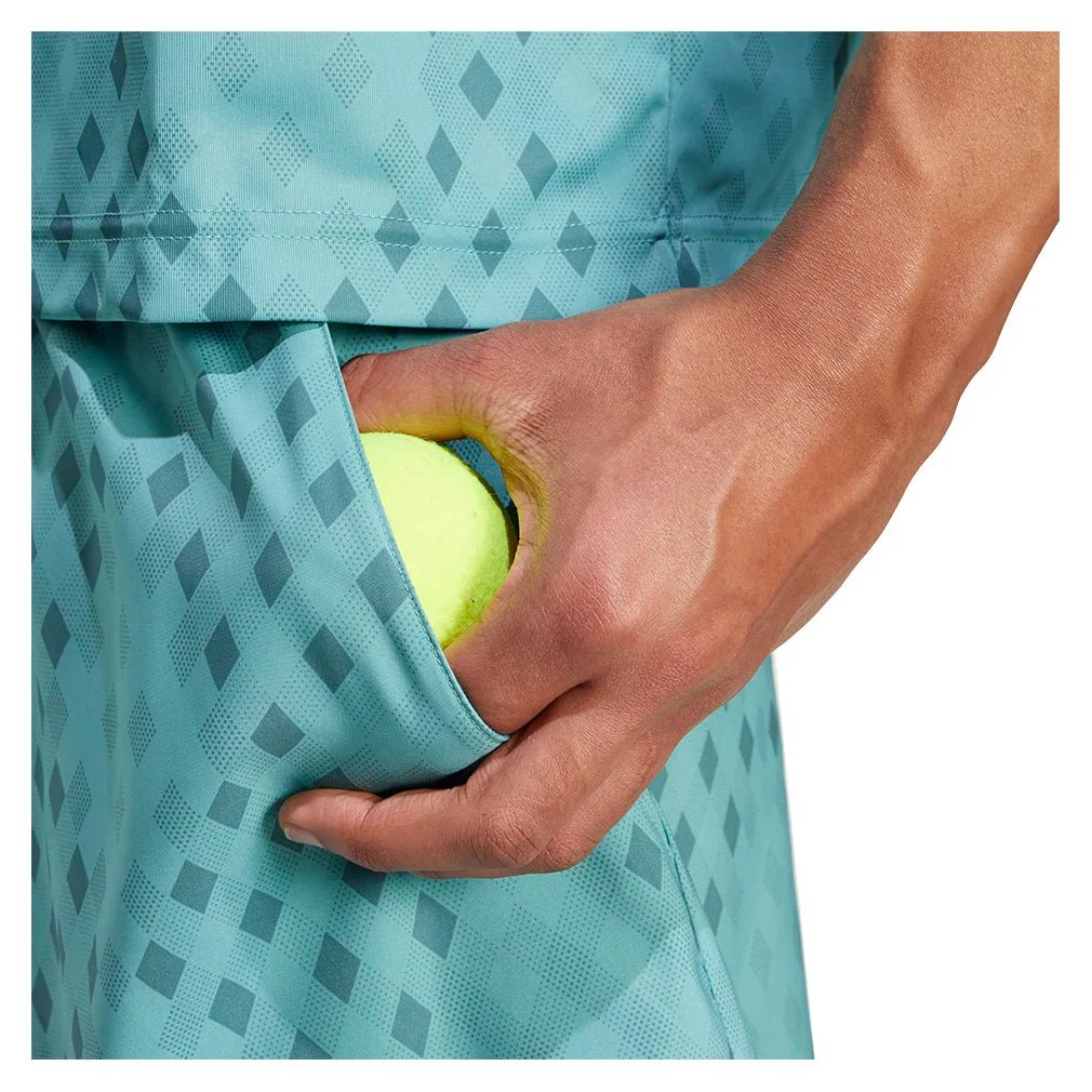 Men's Club Graphic 9 Inch Tennis Short Powder and Preloved Teal - Bell Racket Store