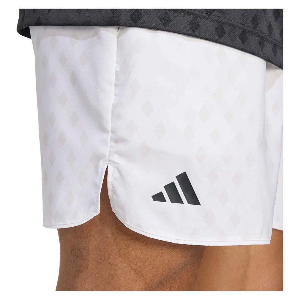 Men's Club Graphic 9 Inch Tennis Short White and Dash Grey - Bell Racket Store