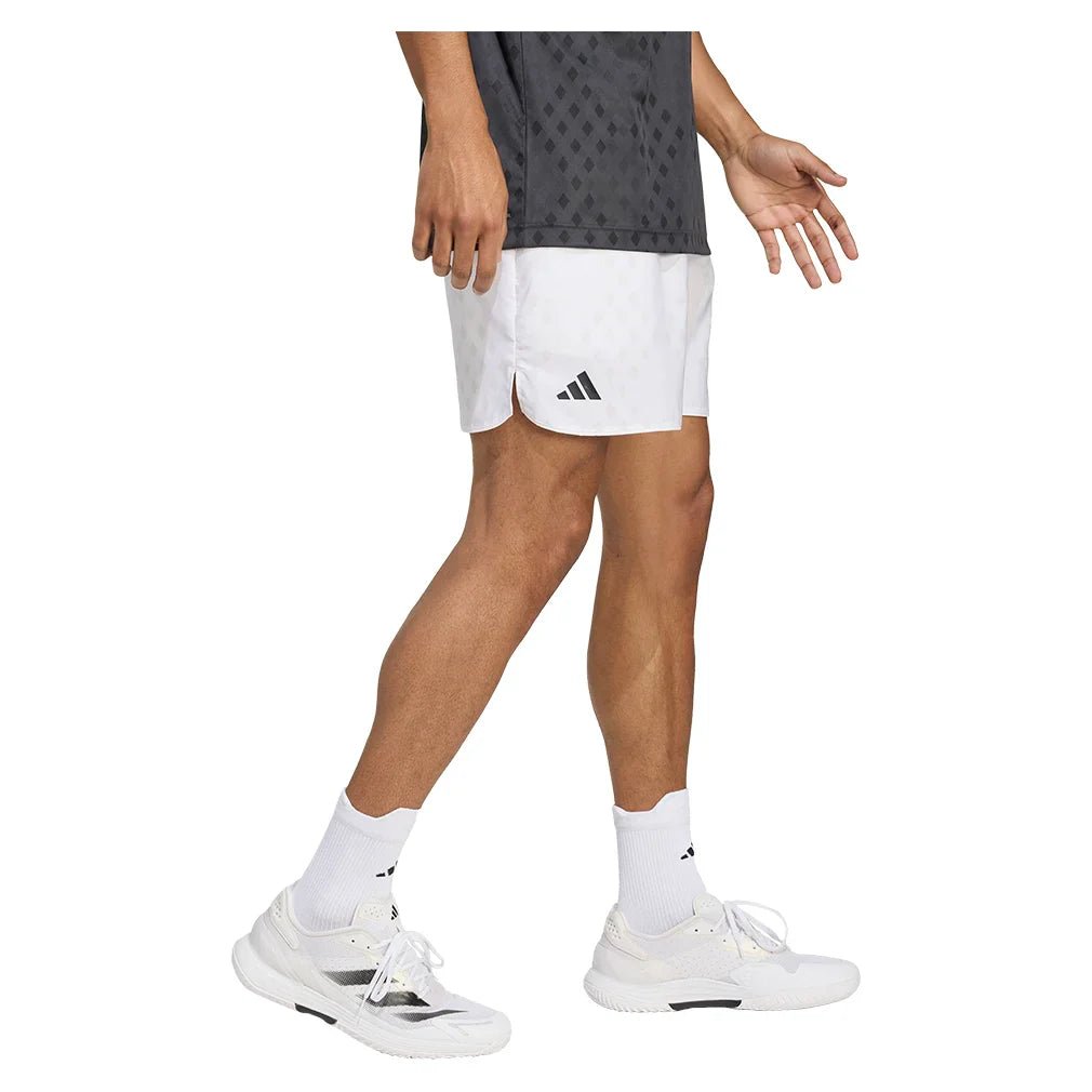 Men's Club Graphic 9 Inch Tennis Short White and Dash Grey - Bell Racket Store
