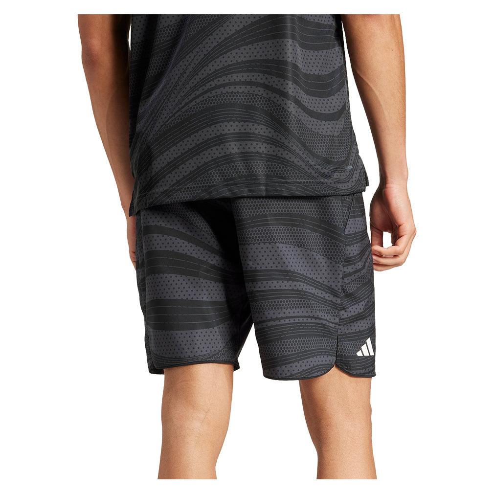 Men's Club Graphic 9 inch Tennis Shorts Carbon and Black - Bell Racket Store