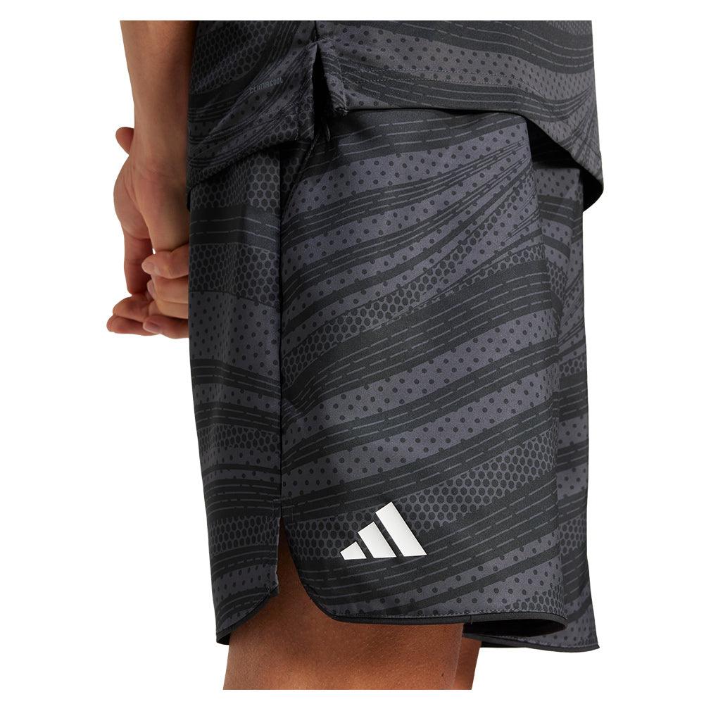 Men's Club Graphic 9 inch Tennis Shorts Carbon and Black - Bell Racket Store