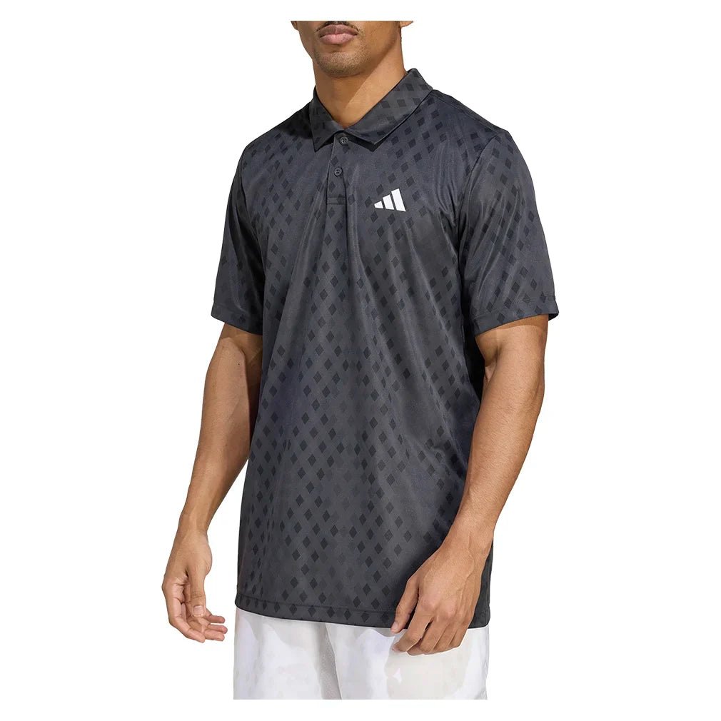 Men's Club Graphic Tennis Polo Carbon and Black - Bell Racket Store