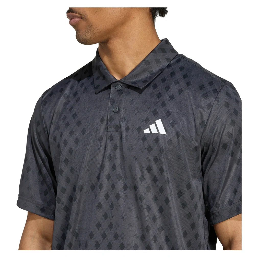 Men's Club Graphic Tennis Polo Carbon and Black - Bell Racket Store