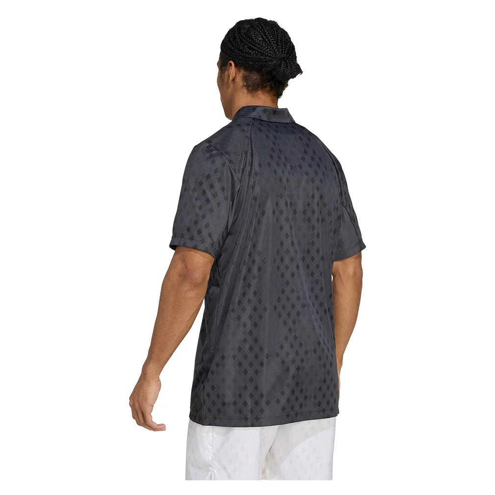 Men's Club Graphic Tennis Polo Carbon and Black - Bell Racket Store