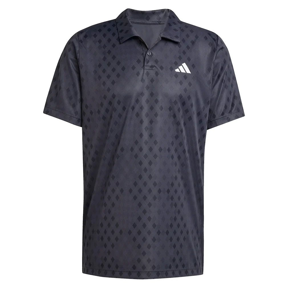 Men's Club Graphic Tennis Polo Carbon and Black - Bell Racket Store