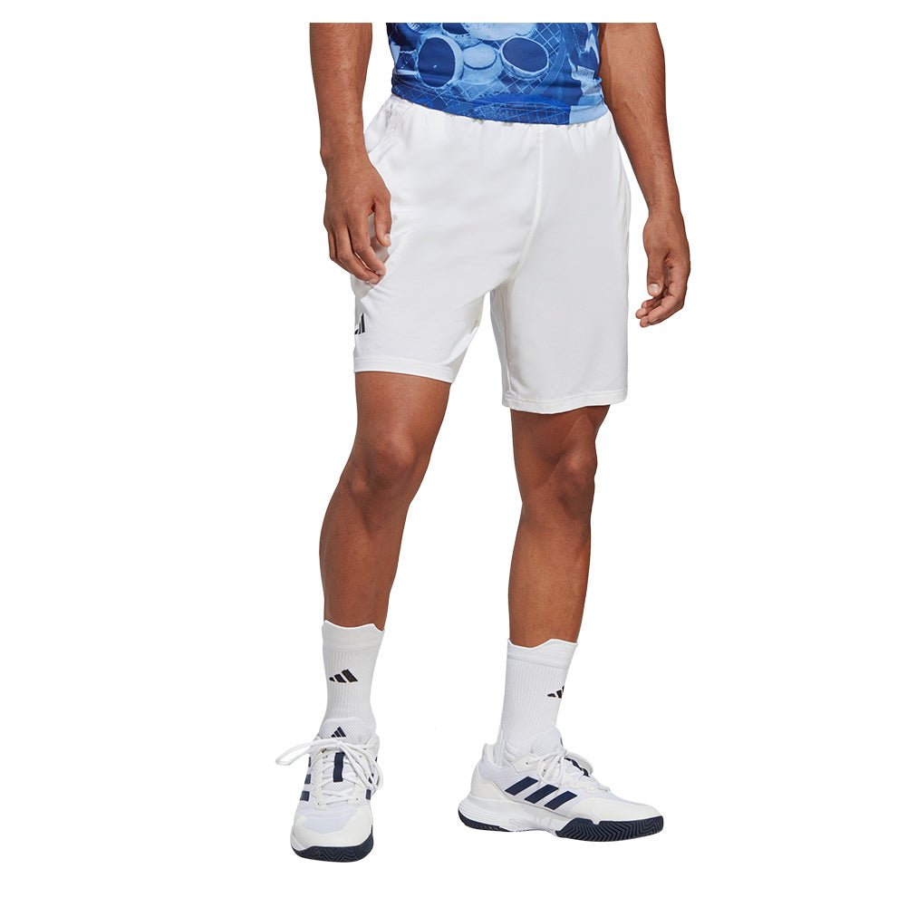 Men's Club Stretch Woven 7 Inch Tennis Shorts White - Bell Racket Store