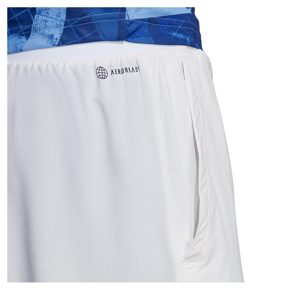 Men's Club Stretch Woven 7 Inch Tennis Shorts White - Bell Racket Store