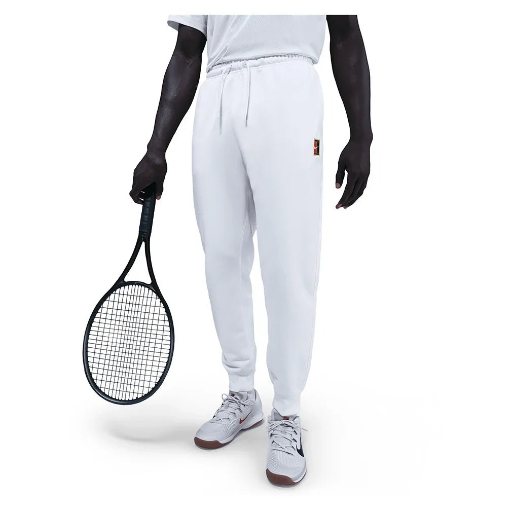 Men's Court Dri - FIT Heritage Fleece Tennis Jogger Pant White - Bell Racket Store